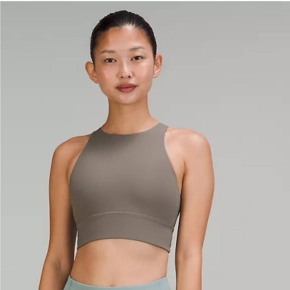 Lululemon grey energy high neck sports bra